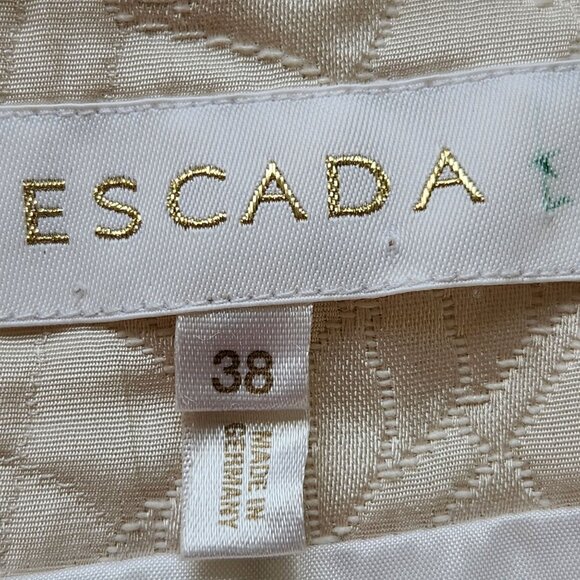 Escada Cropped Quilted Cream Jacket Blazer Vintage Rare Luxury Classic Office - Picture 10 of 16